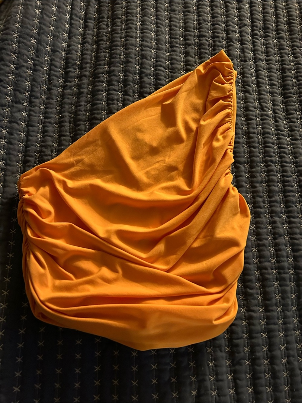 One-Shoulder Orange Top